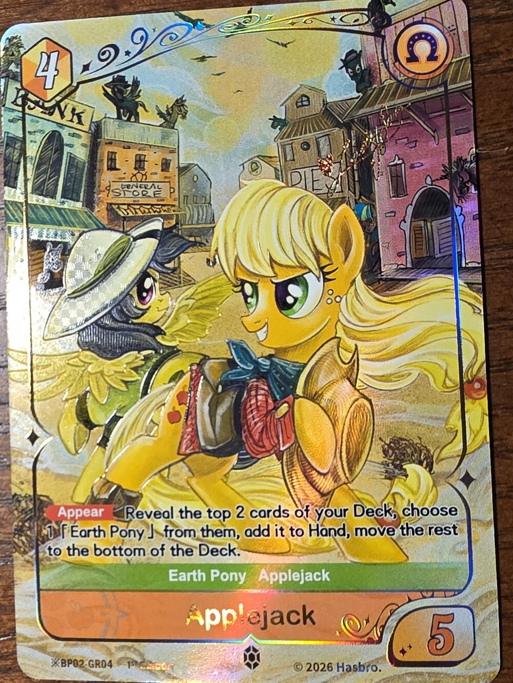 Hasbro Applejack Pony Card – Yellow and Green Artwork